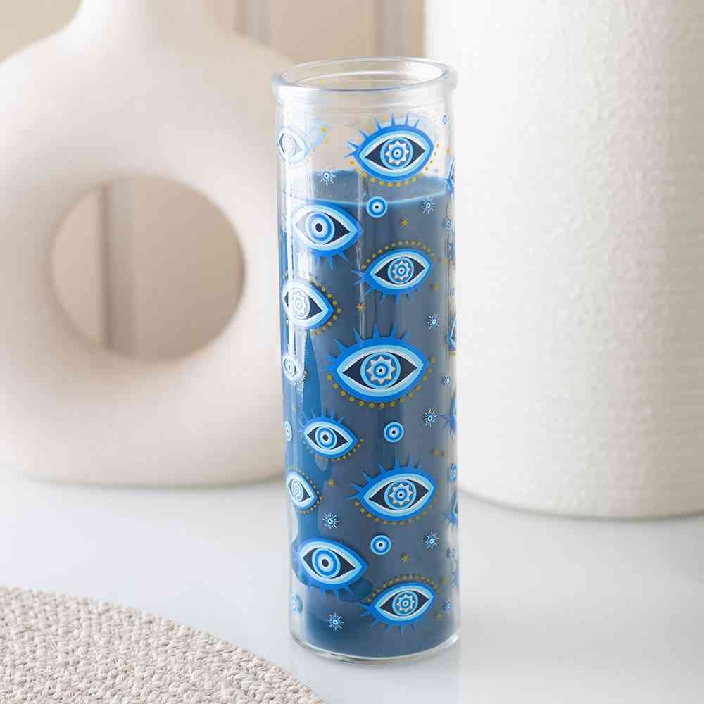 Something Different - All Seeing Eye Print White Rose Tube Geurkaars - Multicolours